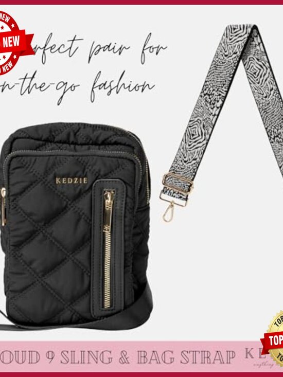 Quilted Puffer Convertible Sling Bag with Interchangeable Strap main image 7